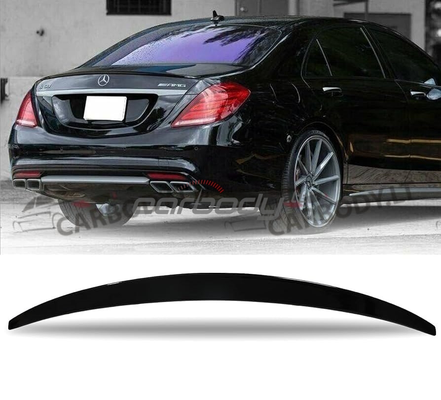 Spoileris ant bagažinės dangčio skirtas Mercedes-Benz W222 (13-20), juodas blizgus