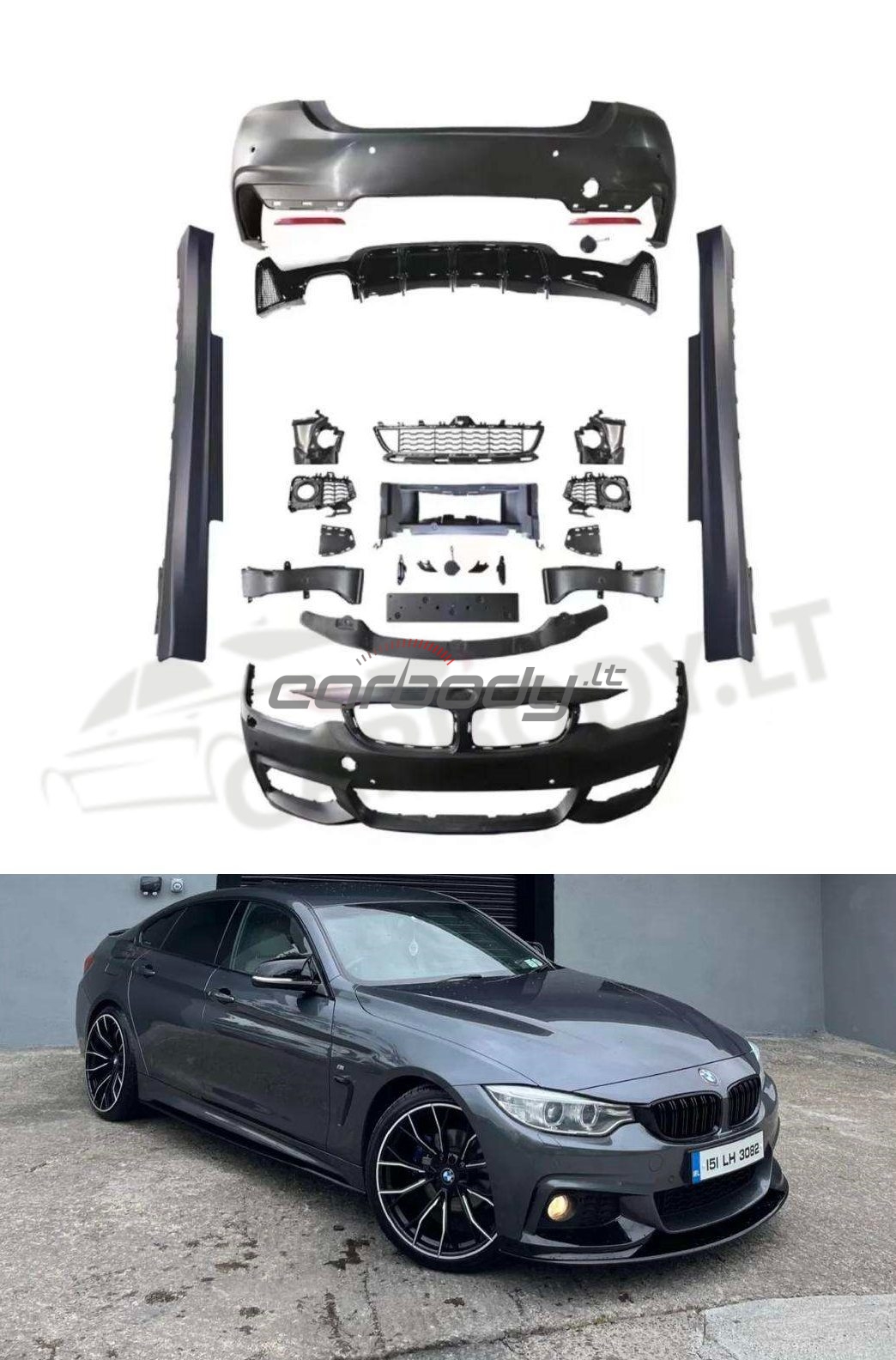 M Sport apdailos komplektas skirtas 4 serijos BMW F36 Gran Coupe