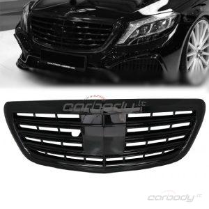Чёрные глянцевые решётки для Mercedes-Benz W222 2013–2020