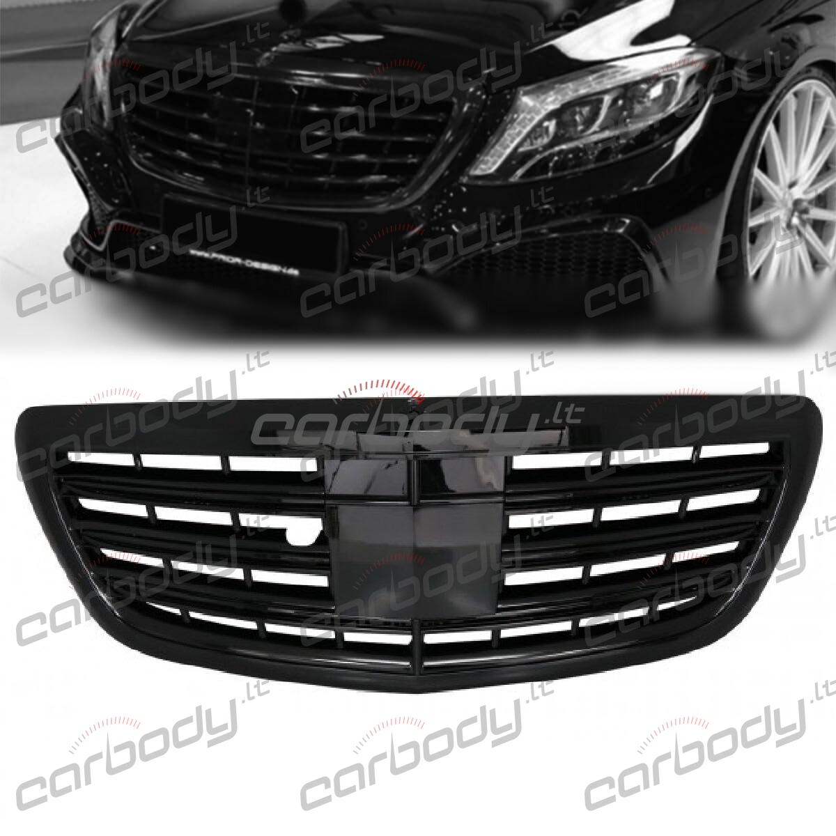 Juodos blizgios grotelės skirtos Mercedes-Benz W222 2013-2020 modeliams