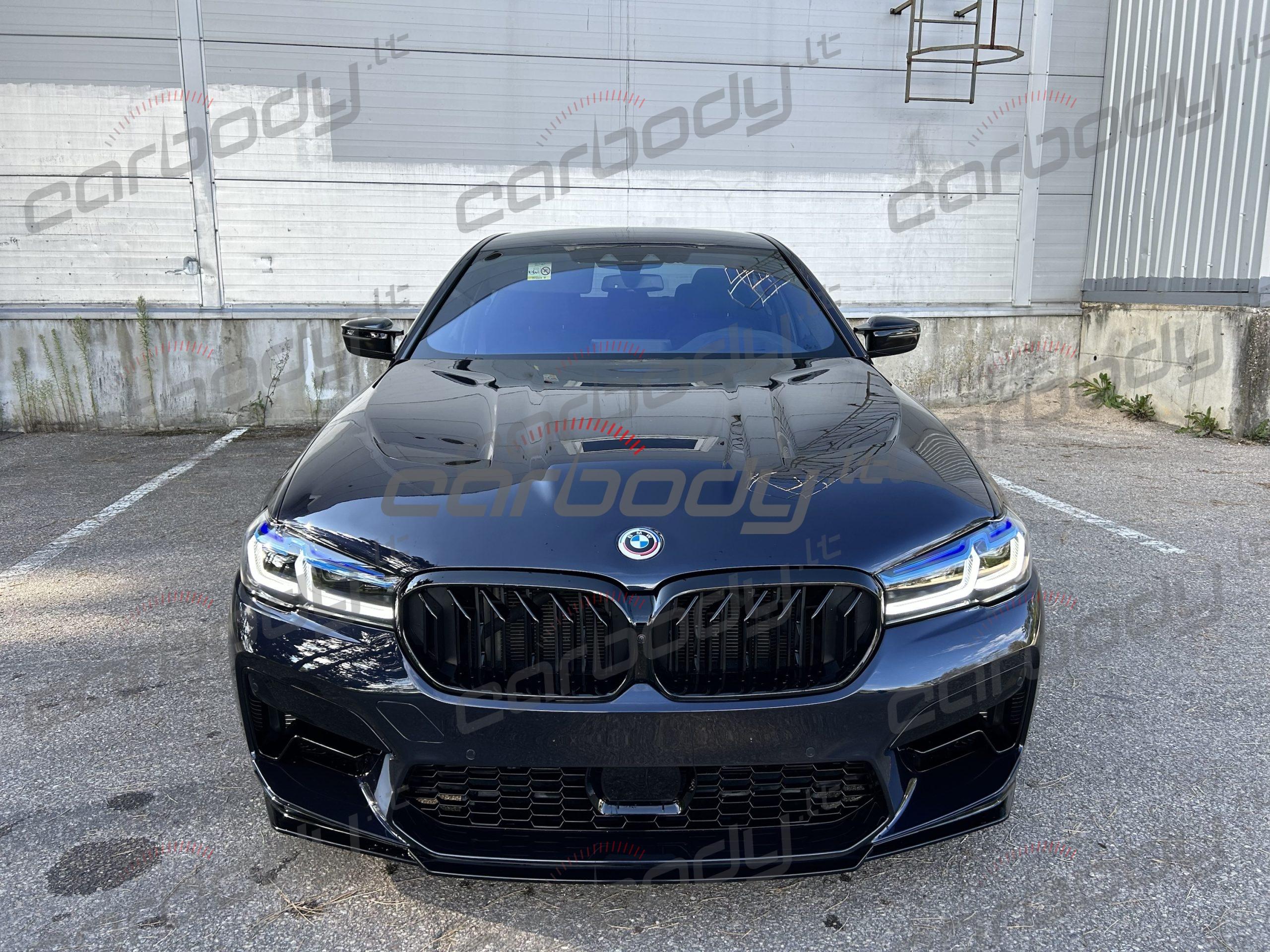 Juodas blizgus CS Stiliaus priekinio buferio spoileris skirtas BMW F90 M5 Facelift modeliams - Image 3