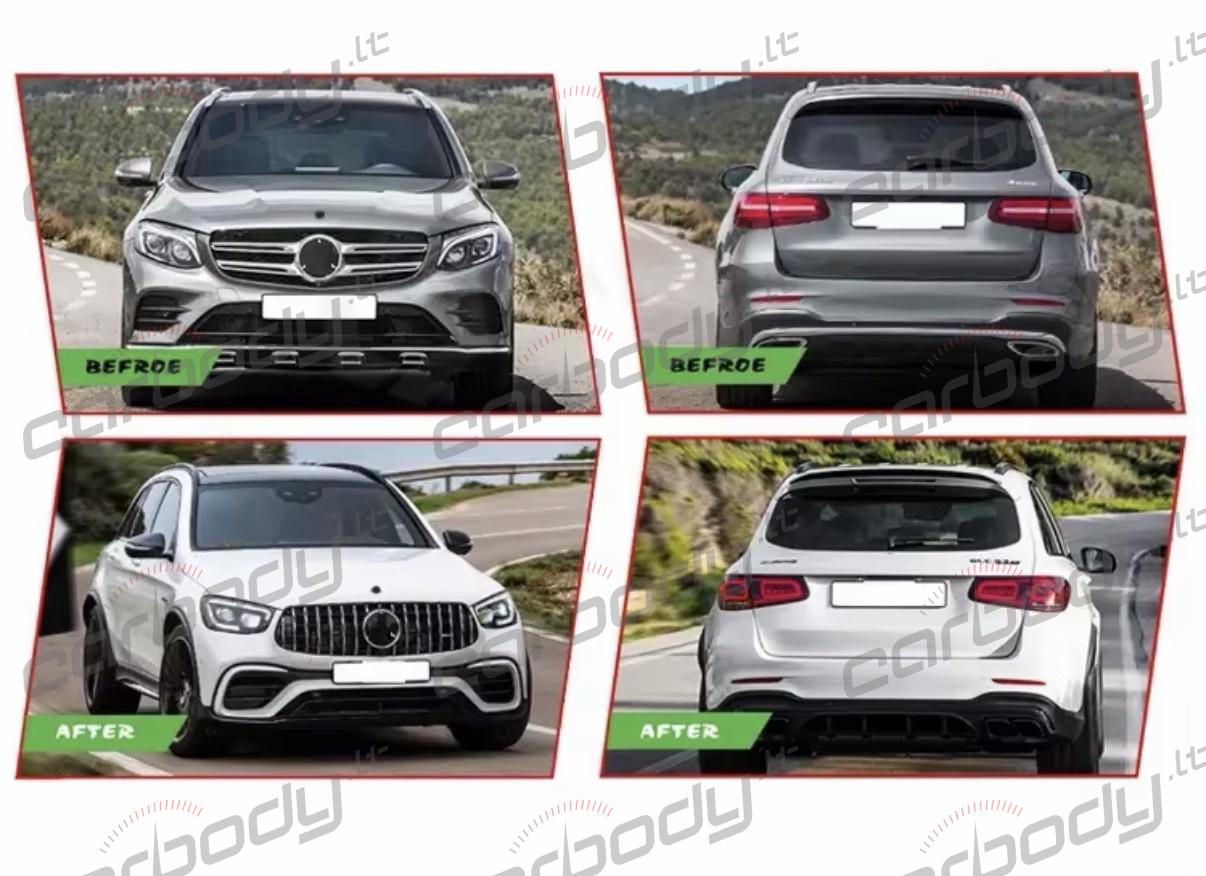 Mercedes GLC 63 AMG apdailos komplektas skirtas atnaujinti modelį 2015-2019 į 2020+ su žibintais - Image 2
