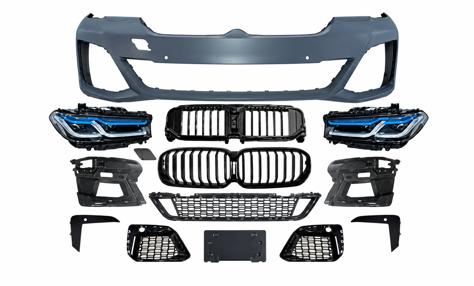 BMW G30/G31 LCI Priekio komplektas, LED Laser stiliaus žibintais. Skirtas Pre-facelift modeliams